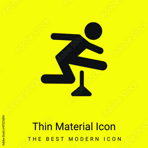 Athlete Jumping Silhouette minimal bright yellow material icon