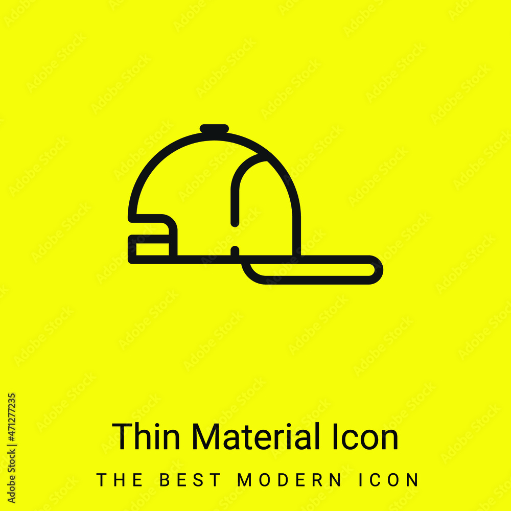 Baseball Cap minimal bright yellow material icon Baseball Cap minimal bright yellow material icon