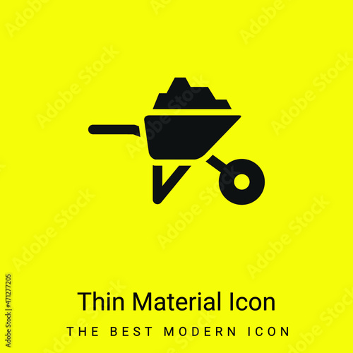 Barrow With Construction Materials minimal bright yellow material icon