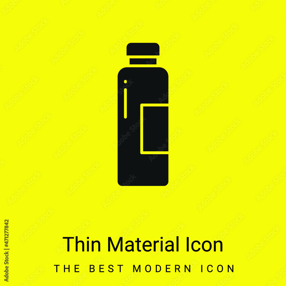 Bottle minimal bright yellow material icon Bottle minimal bright yellow material icon