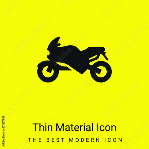 Bike minimal bright yellow material icon