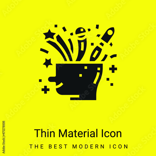 Brain minimal bright yellow material icon
