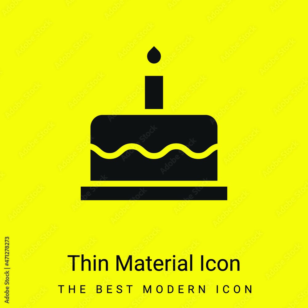 Birthday Cake minimal bright yellow material icon Birthday Cake minimal bright yellow material icon
