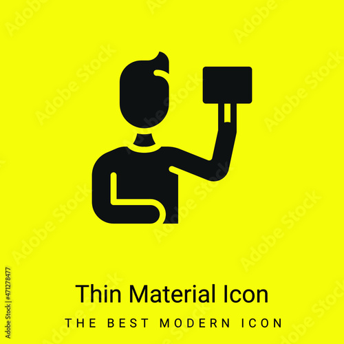 Bidding minimal bright yellow material icon