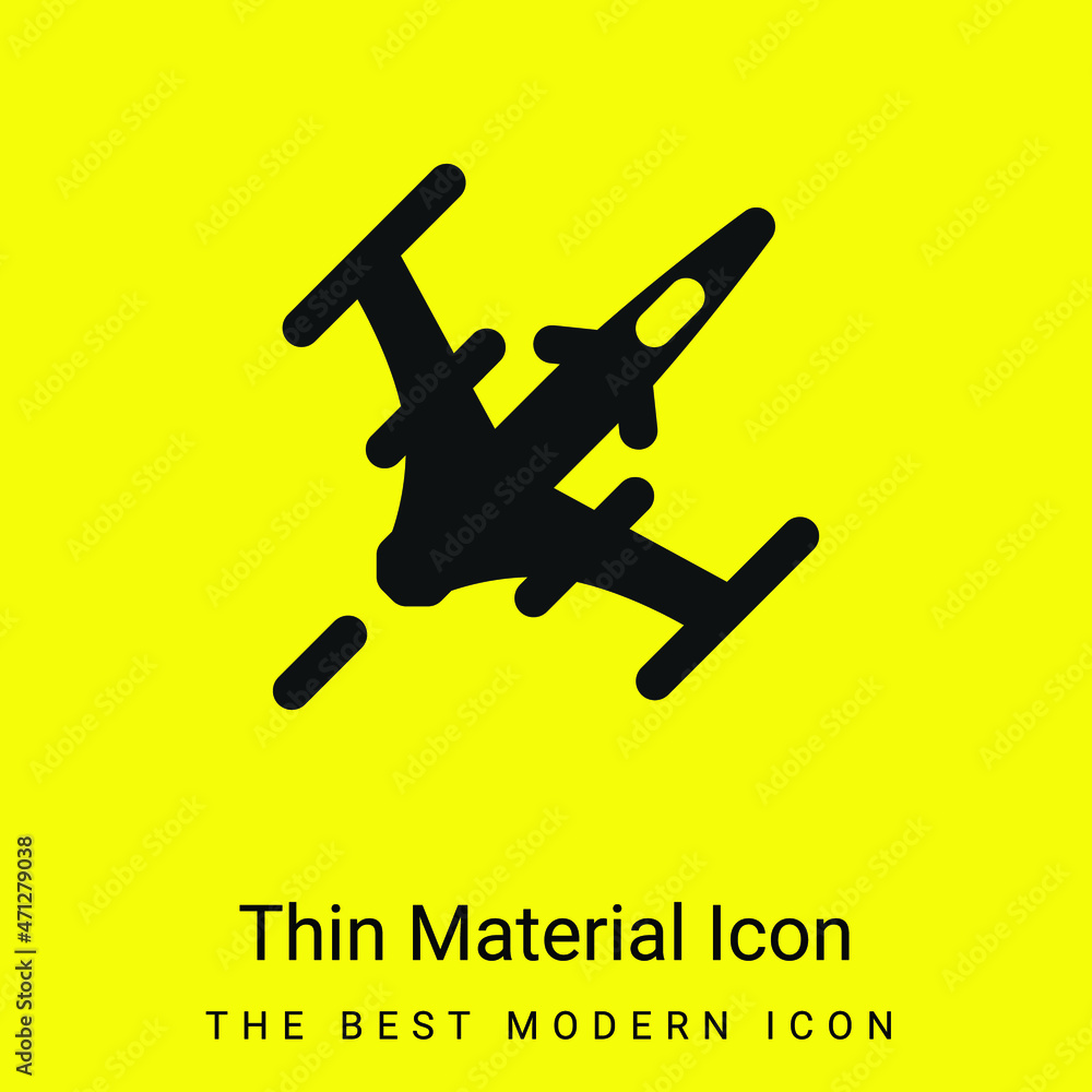 Attack Plane minimal bright yellow material icon Attack Plane minimal bright yellow material icon