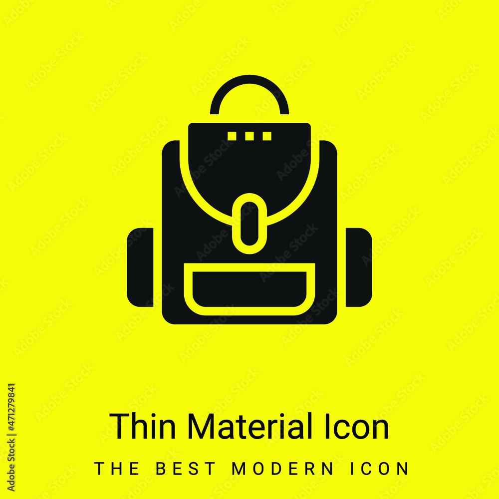 Backpack minimal bright yellow material icon Backpack minimal bright yellow material icon