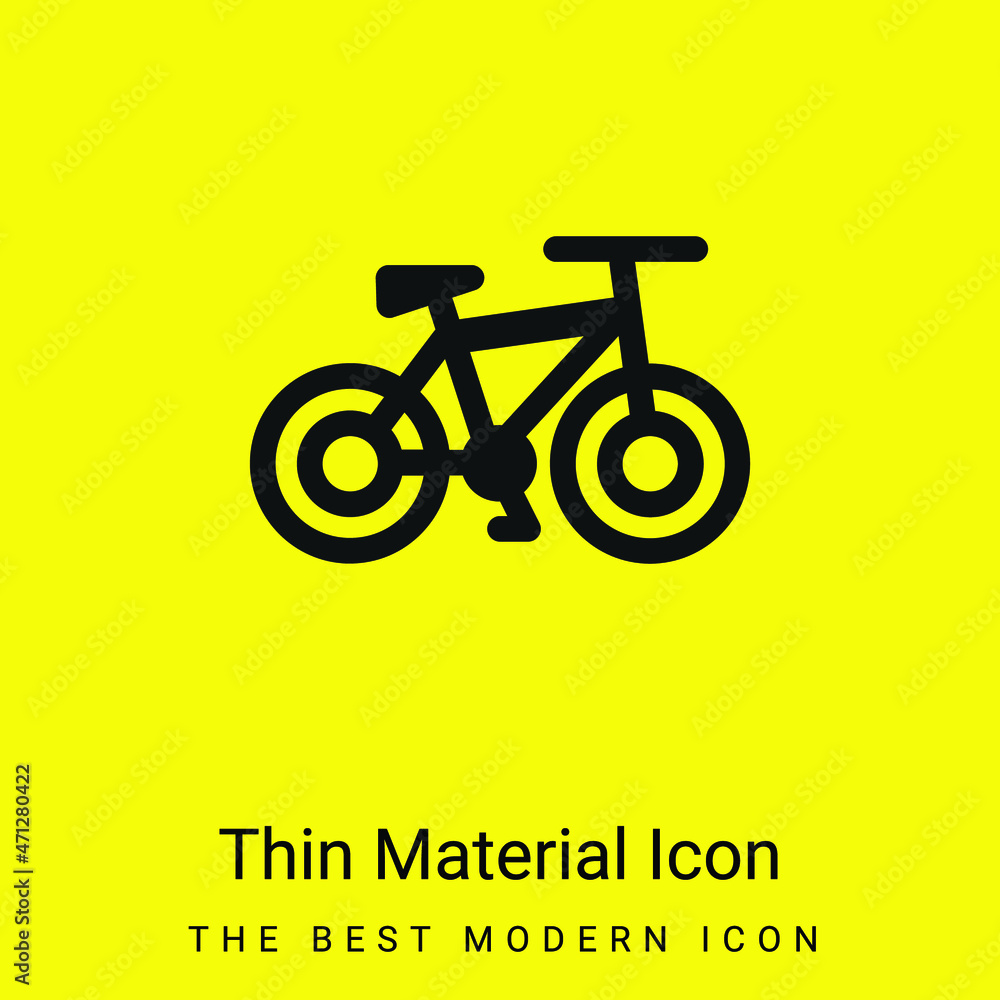 Bicycle minimal bright yellow material icon Bicycle minimal bright yellow material icon