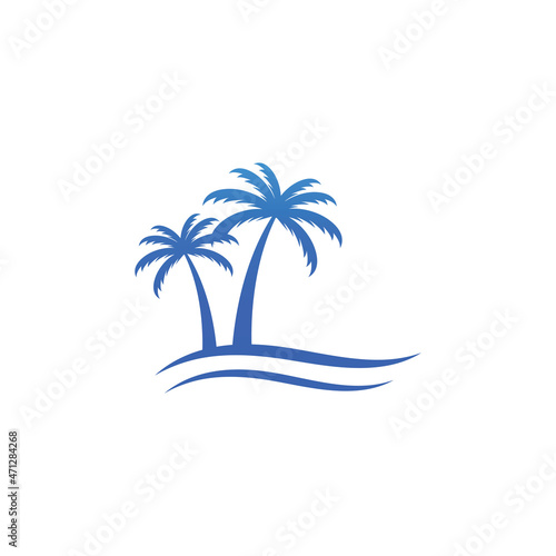 Palm tree summer logo template