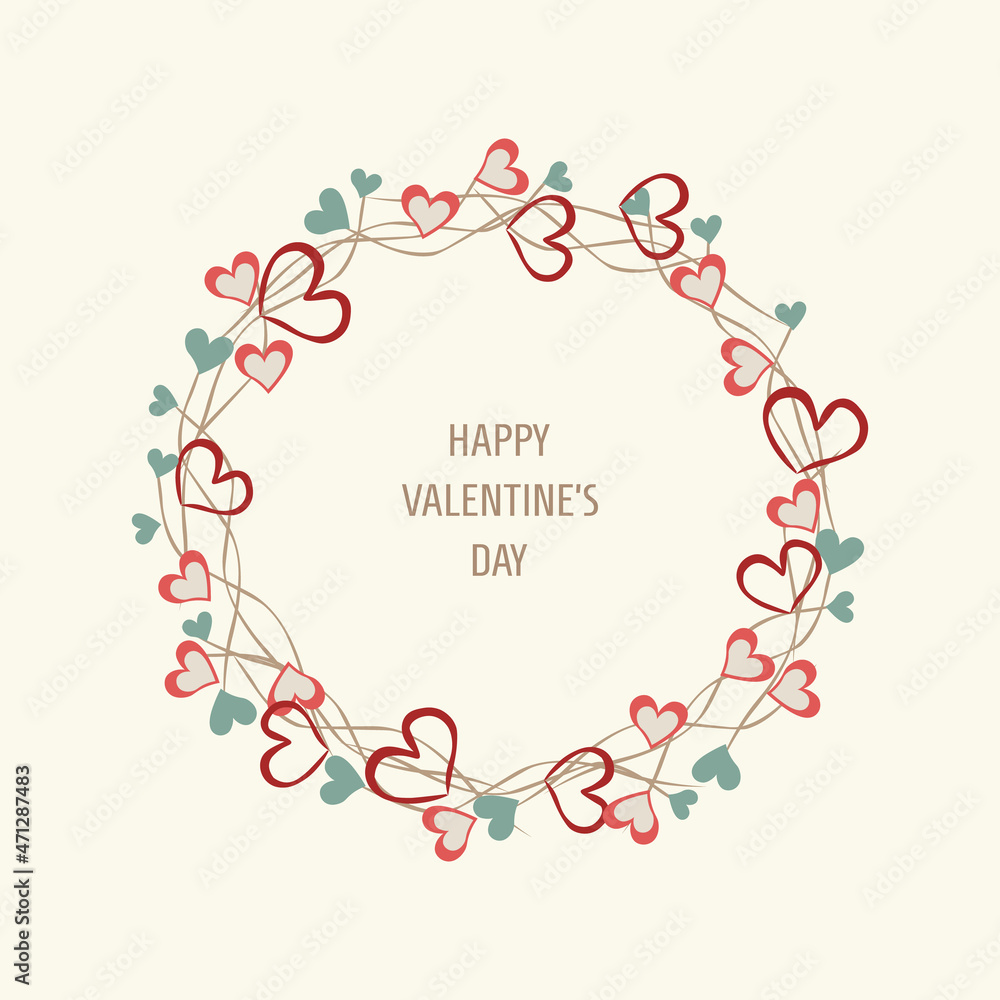 Love theme. round border with space for text. Romantic frame with colored hearts on a white background. Suitable for illustrations, Valentine's Day, cards, invitations, congratulations, weddings Love theme. round border with space for text. Romantic frame with colored hearts on a white background. Suitable for illustrations, Valentine's Day, cards, invitations, congratulations, weddings