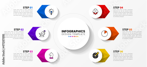 Infographic design template. Creative concept with 6 steps