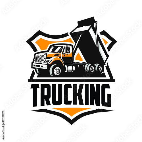 Trucking industry logo. Ready made trucking related industry logo emblem vector isolated