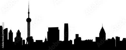 cityscape silhouette with skyscraper