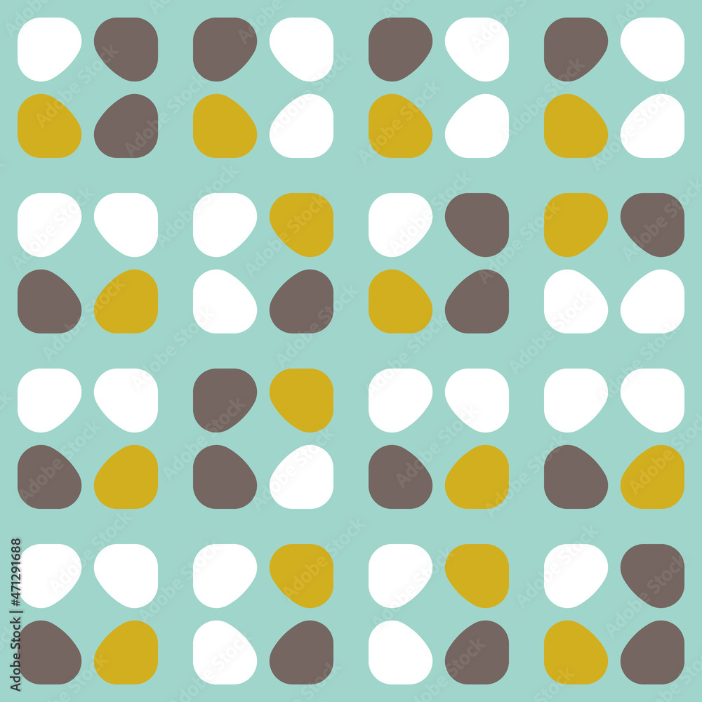 Geometric vector seamless pattern. Modern background with simple shapes in pastel colors.