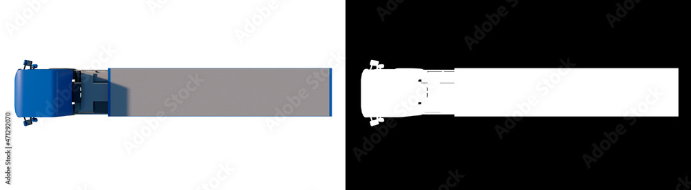 Flatbed truck 1- Top view white background alpha png 3D Rendering Ilustracion 3D Flatbed truck 1- Top view white background alpha png 3D Rendering Ilustracion 3D