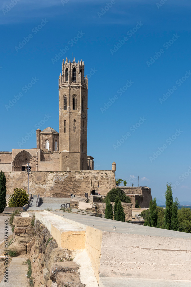 Lleida cathedral one hot summer day