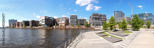 Hamburg City - Hafencity Panorama in Summer
