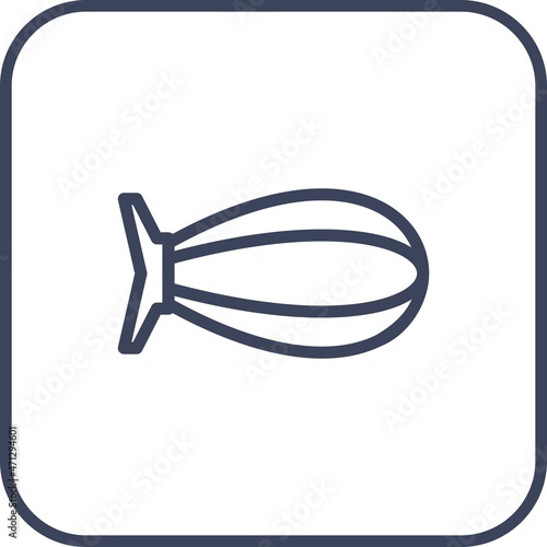 Zeppelin Line Round Corner Vector Icon Design