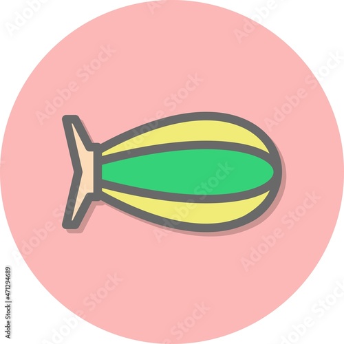 Zeppelin Line Filled Circle Vector Icon Design