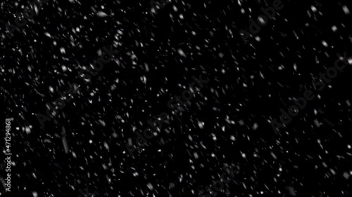 Snow Falling Background Overlay Seamless Loop.