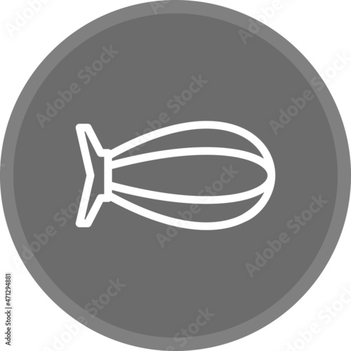 Zeppelin Line Circle Grey Vector Icon Design