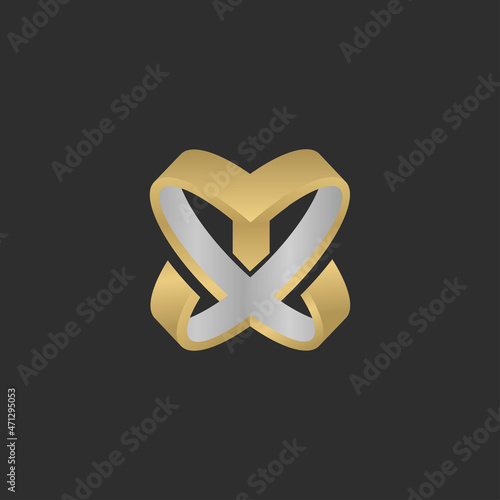 Alphabet letters Initials Monogram logo YX XY photo