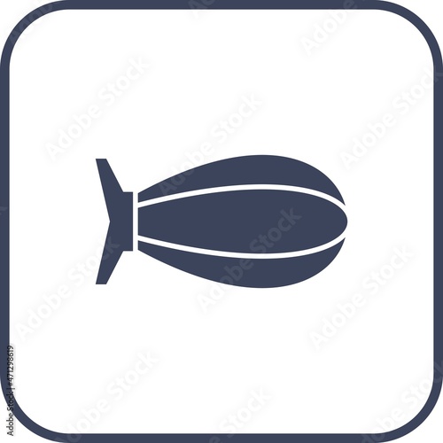  Zeppelin Glyph Round Corner Vector Icon Design