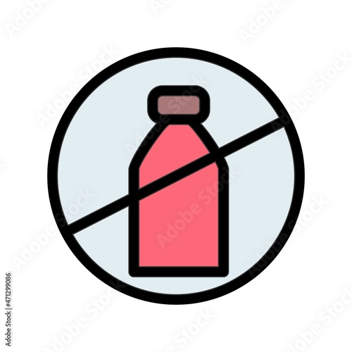No liquid Line Filled Vector Icon Design