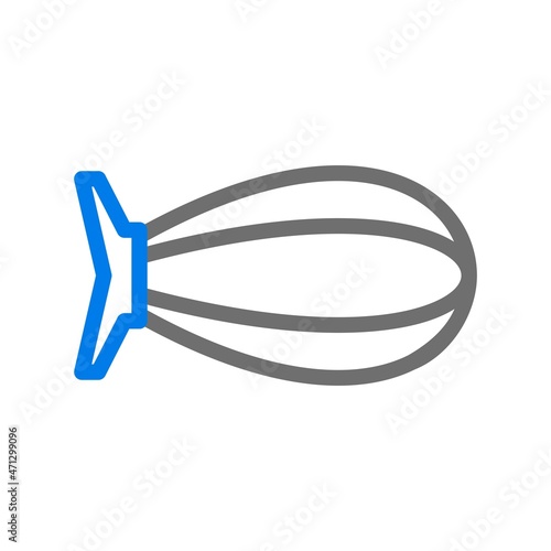 Zeppelin Line Blue Vector Icon Design