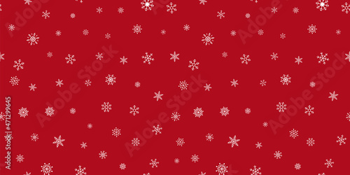Snowflake christmas seamless background. Snowfall seamless pattern. Winter holidays wallpaper background. Stock vector