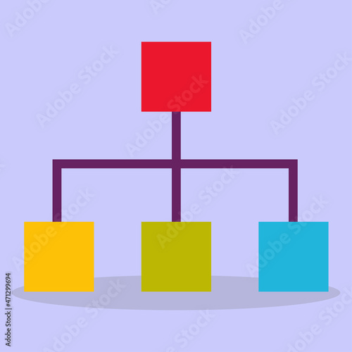 Hierarchy icon. The image is made in a flat style. Vector illustration. A series of business icons.