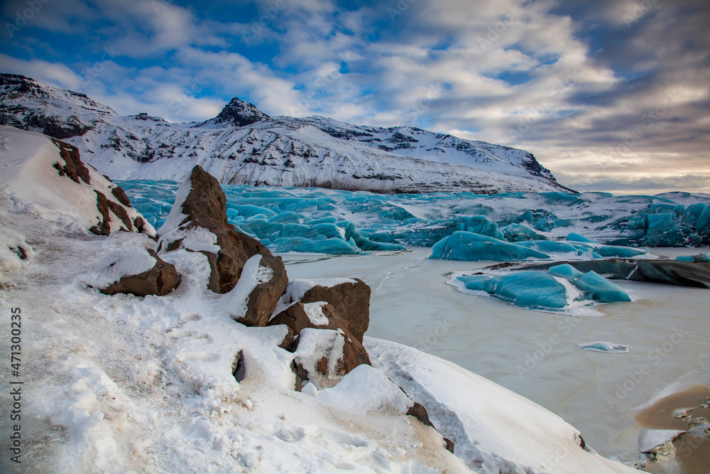 Islandia lodowiec - obrazy, fototapety, plakaty 