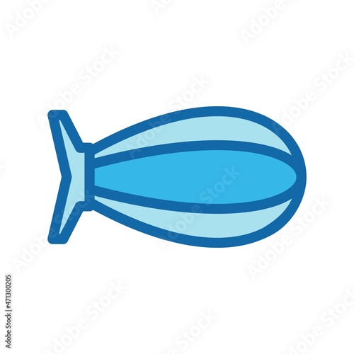  Zeppelin Line Filled Blue Vector Icon Design