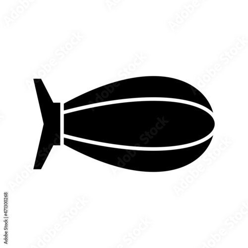 Zeppelin Glyph Vector Icon Design