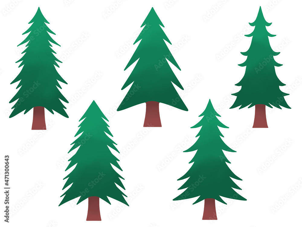 Obraz premium Christmas Tree Art Decoration. Christmas clip art collection