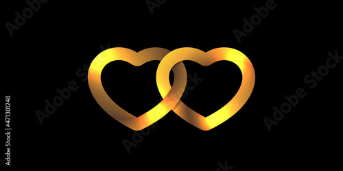 Heart shape chains simple illustration
