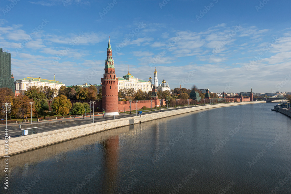 View of the Moskva River near the Kremlin on an autumn day