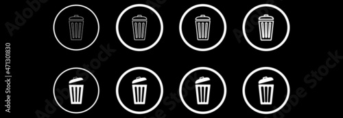 set trash can icon, set delete icon symbol