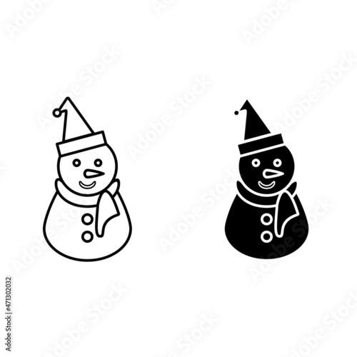 snow sculpture icon, Christmas icon, Christmas symbol illustration