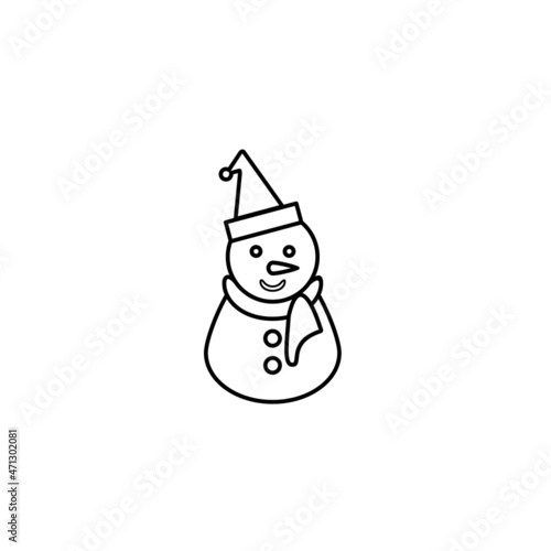 snow sculpture icon, Christmas icon, Christmas symbol illustration
