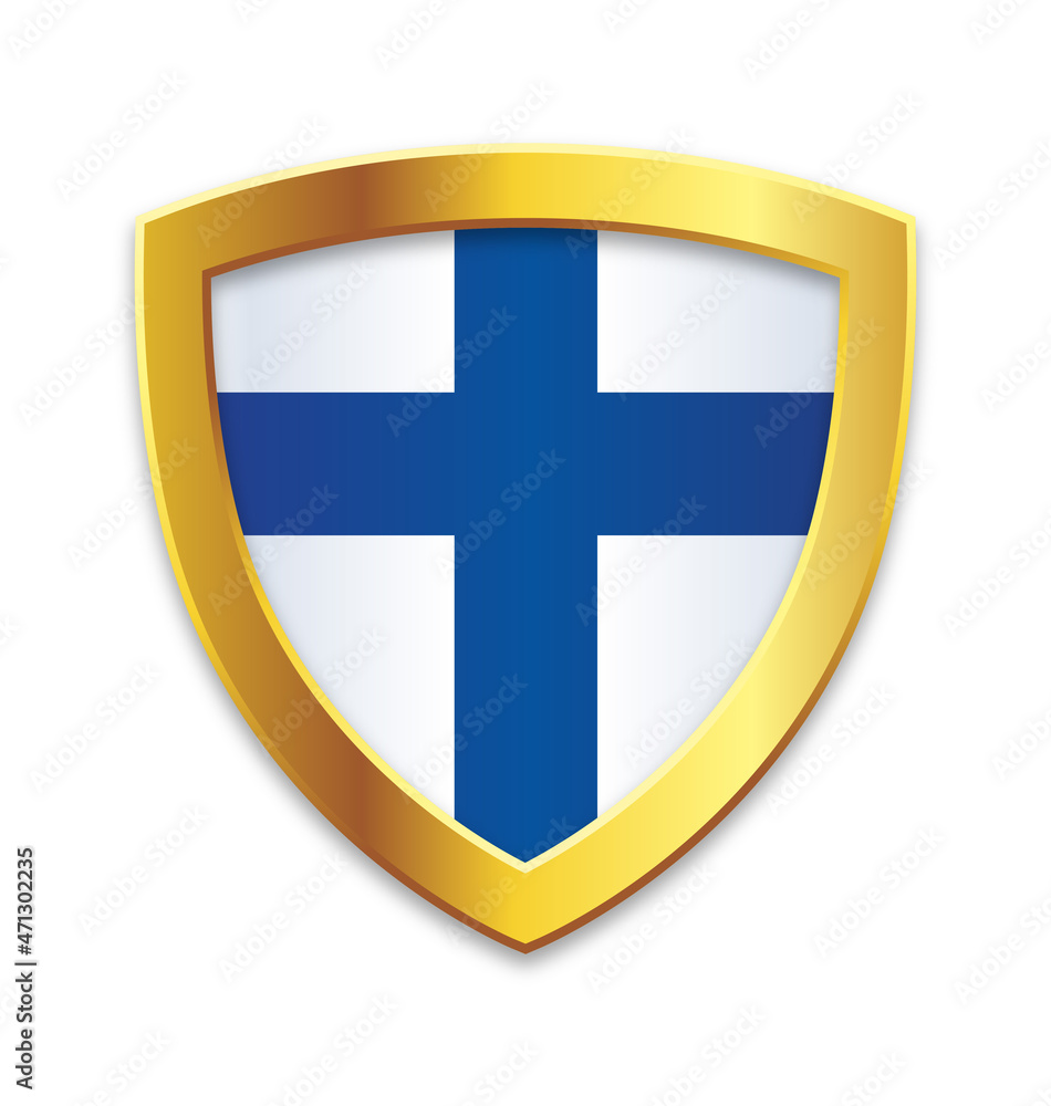 classic shield gold edge with finnish flag classic shield gold edge with finnish flag