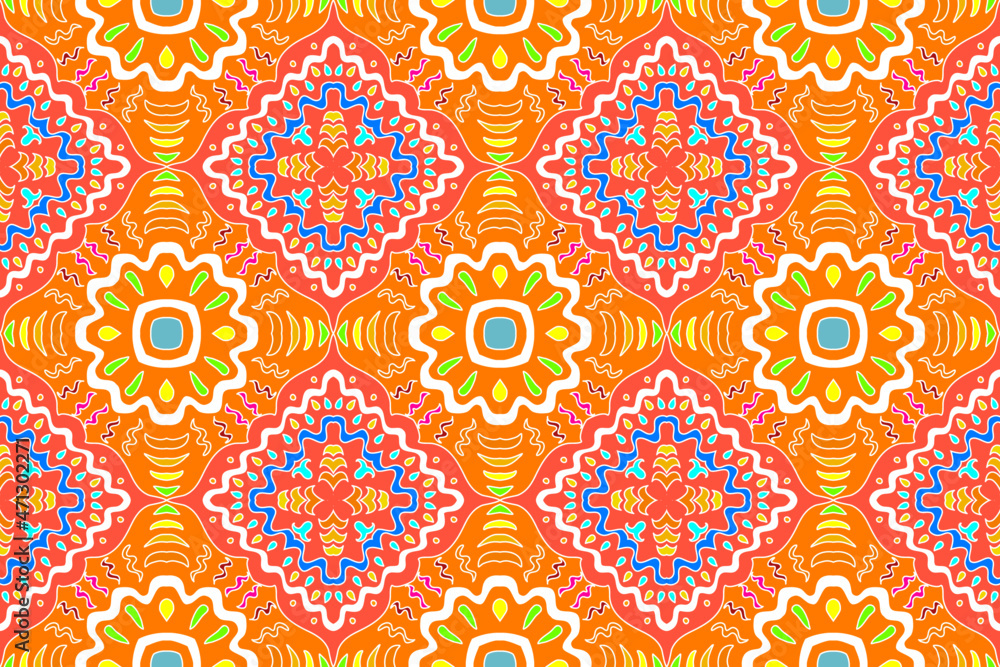 Geometric ethnic pattern design. Aztec fabric carpet mandala ornament boho chevron textile decoration wallpaper. Tribal turkey African Indian traditional embroidery vector illustrations background 