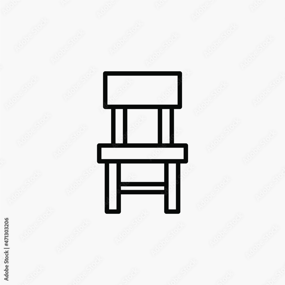 Chair, seat line icon, vector, illustration, logo template. Suitable for many purposes. Chair, seat line icon, vector, illustration, logo template. Suitable for many purposes.