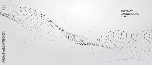 White abstract background with flowing particles. Digital future technology concept. vector illustration. 