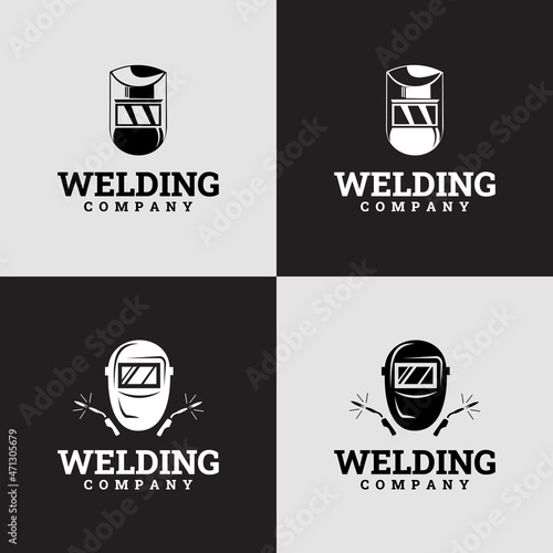 Welding mask icon, Welding work. suitable for company logo, print, digital, icon, apps, and other marketing material purpose. Welding mask logo set