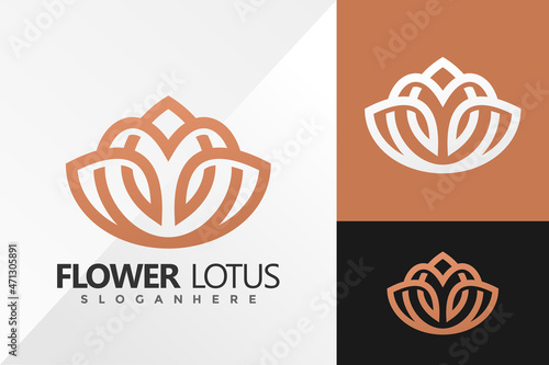 Flower Elegant Lotus Logo Design Vector illustration template
