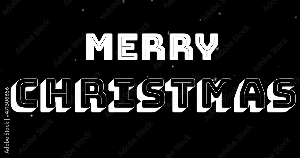 Merry christmas in capital font text over sky with stars in outer space