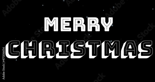 Merry christmas in capital font text over sky with stars in outer space