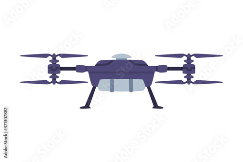 Unmanned Aerial Aircraft as SWAT Vehicle or Rescue Vehicle and Police Tactical Unit Vector Illustration