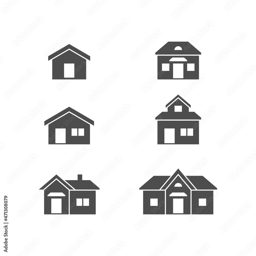 Set glyph icons of house or home Set glyph icons of house or home