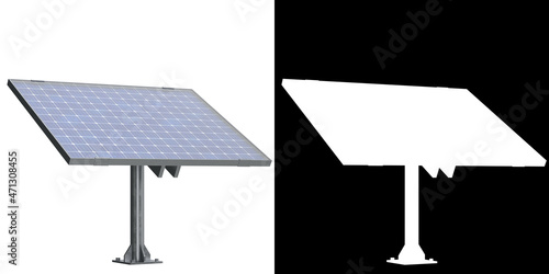 3D rendering illustration of a solar panel